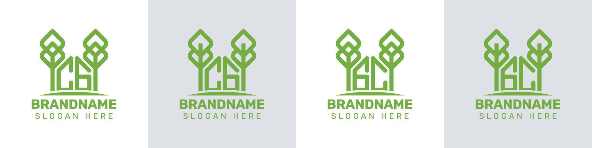 Letters CG and GC Greenhouse Logo, for business related to plant with CG or GC initials vector