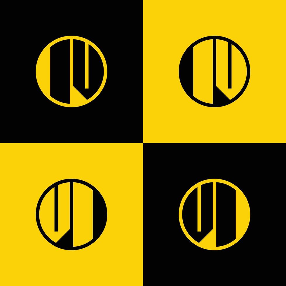 Simple IV and VI Letters Circle Logo Set, suitable for business with IV and VI initials vector