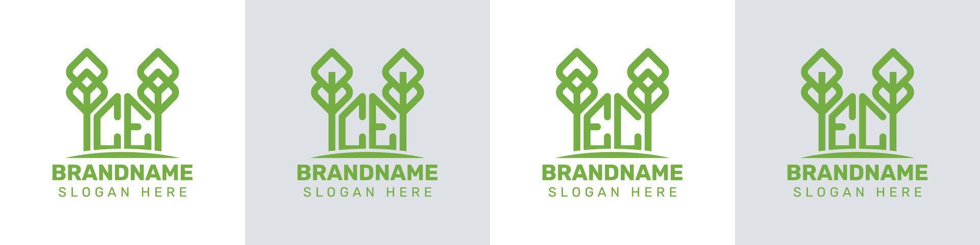 Letters CE and EC Greenhouse Logo, for business related to plant with CE or EC initials vector