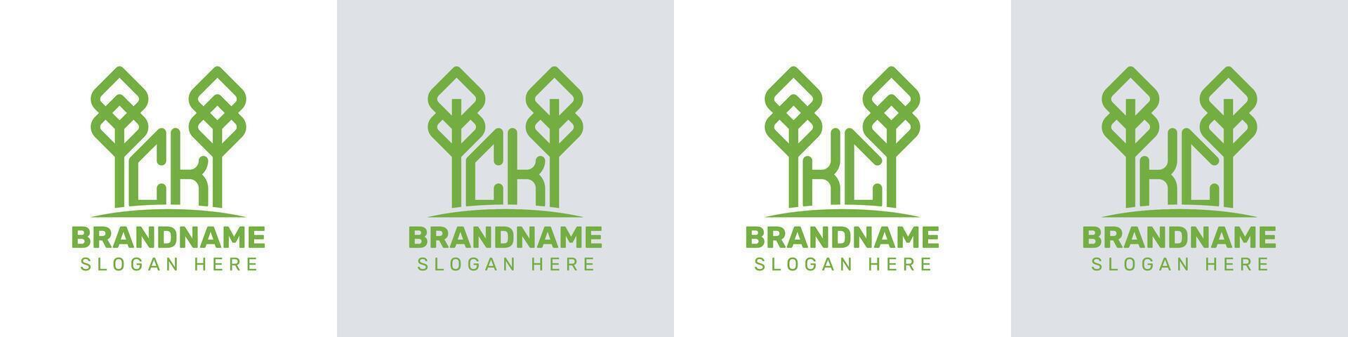 Letters CK and KC Greenhouse Logo, for business related to plant with CK or KC initials vector