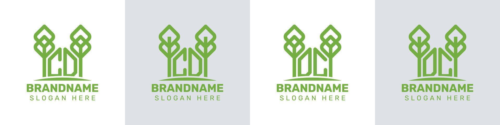 Letters CD and DC Greenhouse Logo, for business related to plant with CD or DC initials vector