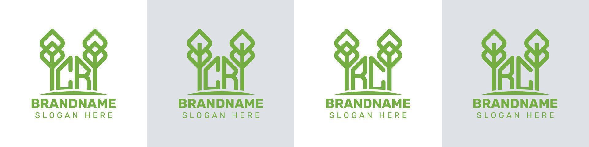 Letters CR and RC Greenhouse Logo, for business related to plant with CR or RC initials vector