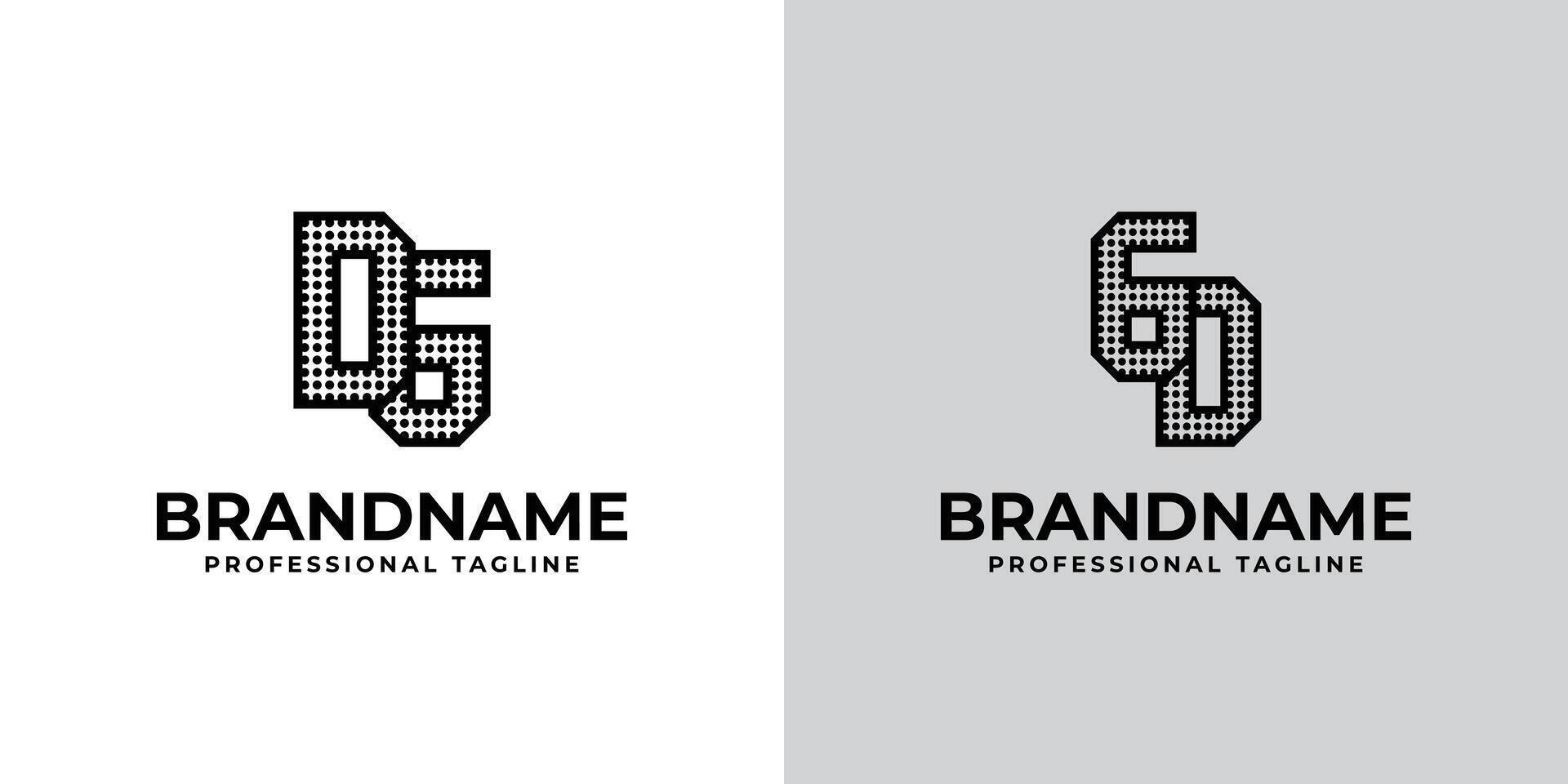 Letters DG and GD Dot Monogram Logo, Suitable for business with DG or GD initials vector