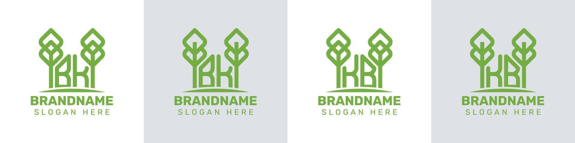 Letters BK and KB Greenhouse Logo, for business related to plant with BK or KB initials vector