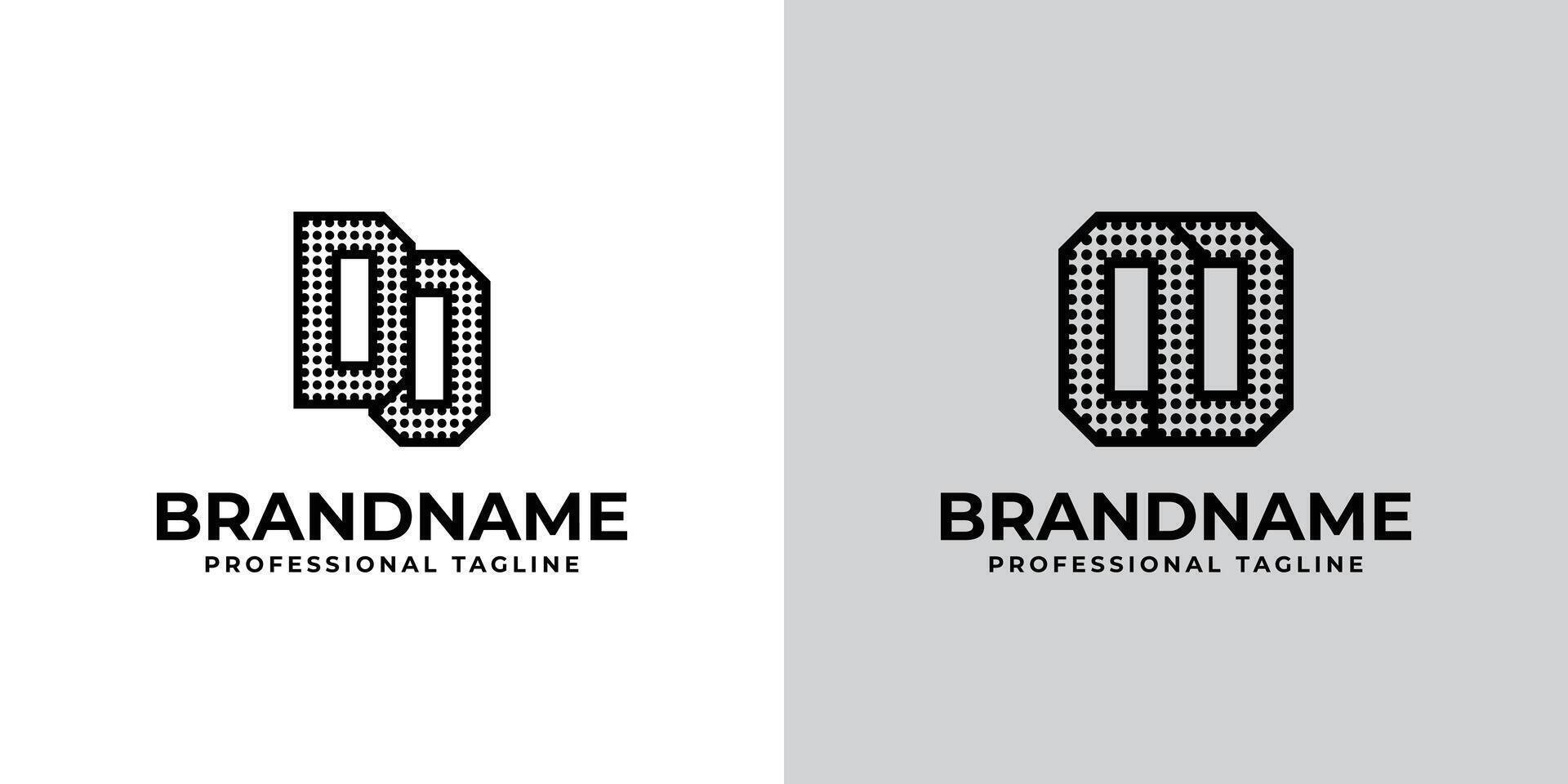 Letters DO and OD Dot Monogram Logo, Suitable for business with DO or OD initials vector