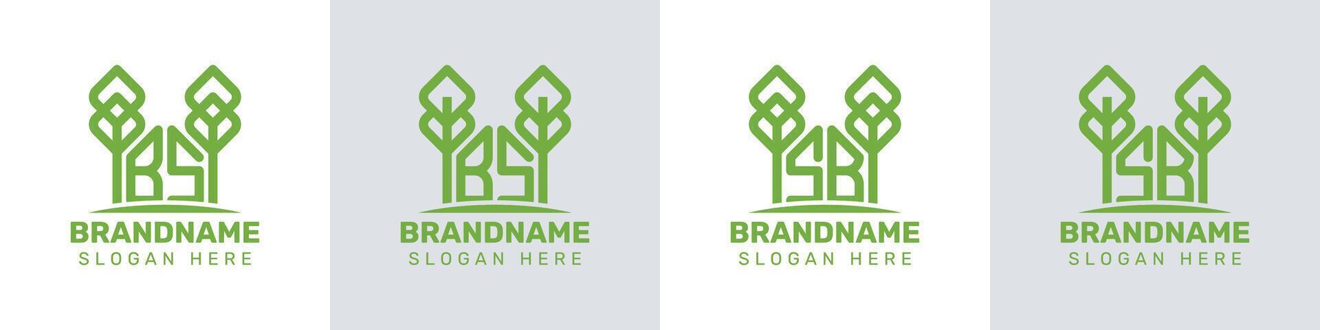 Letters BS and SB Greenhouse Logo, for business related to plant with BS or SB initials vector