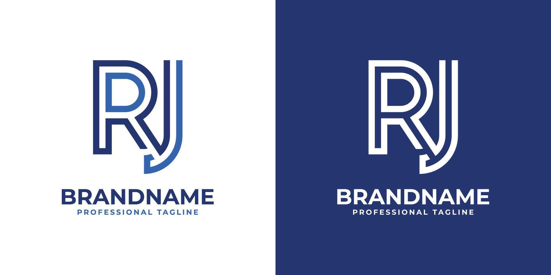 Letters RJ Line Monogram Logo, suitable for business with RJ or JR initials vector