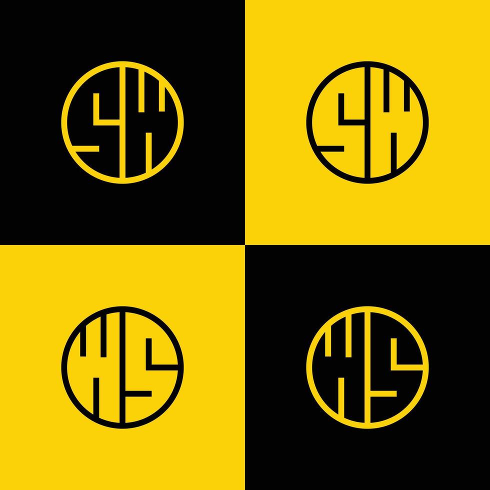 Simple SW and WS Letters Circle Logo Set, suitable for business with SW and WS initials vector
