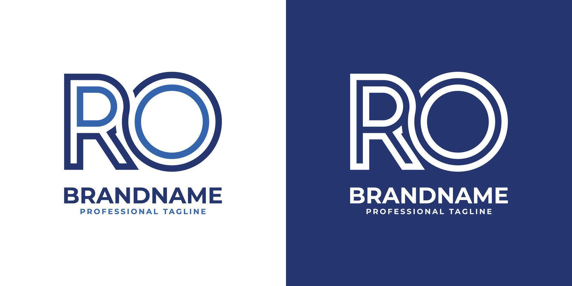 Letters RO Line Monogram Logo, suitable for business with RO or OR initials vector