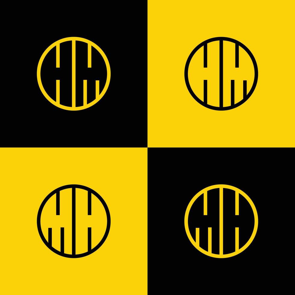 Simple HM and MH Letters Circle Logo Set, suitable for business with HM and MH initials vector