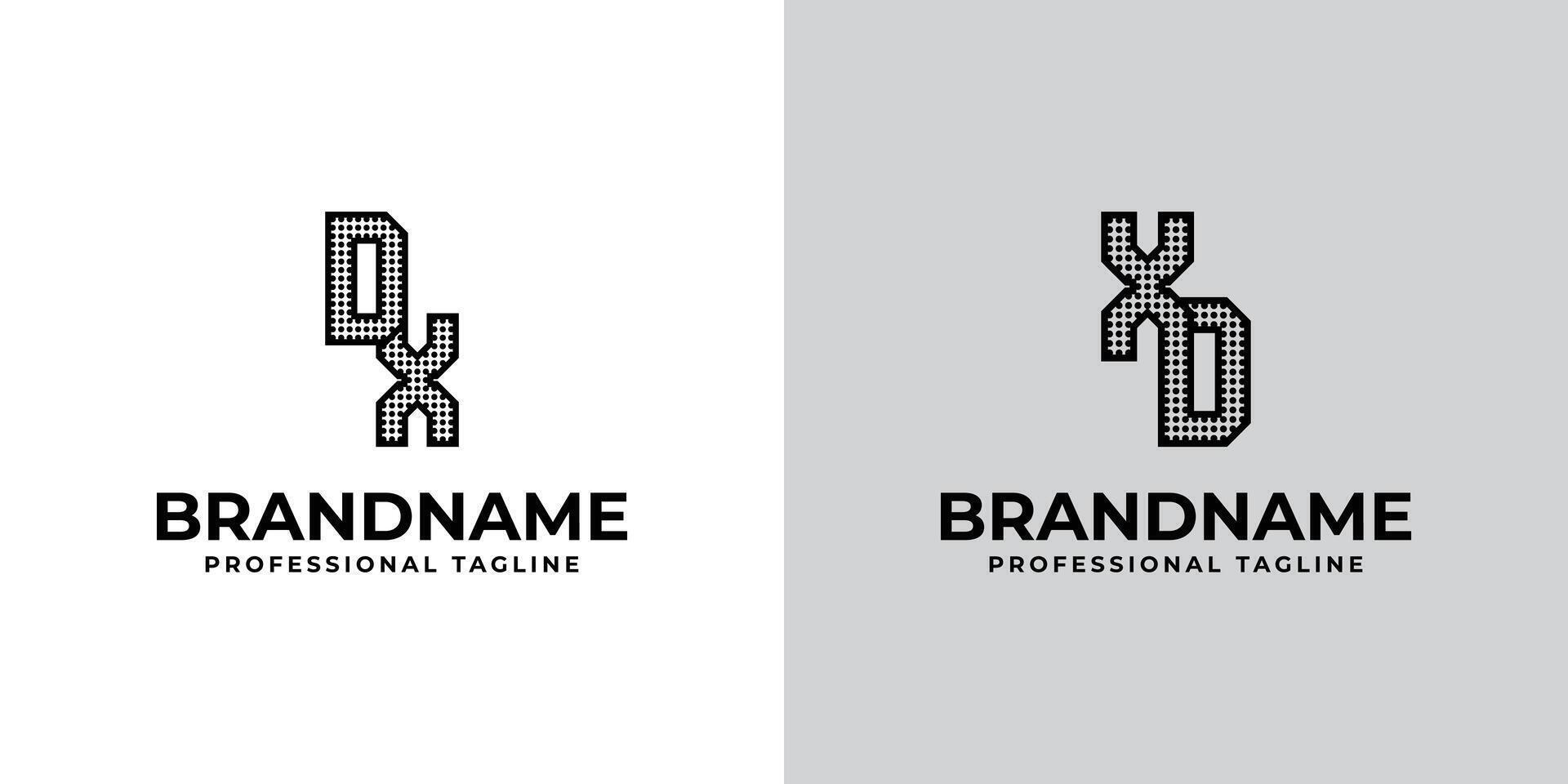 Letters DX and XD Dot Monogram Logo, Suitable for business with DX or XD initials vector