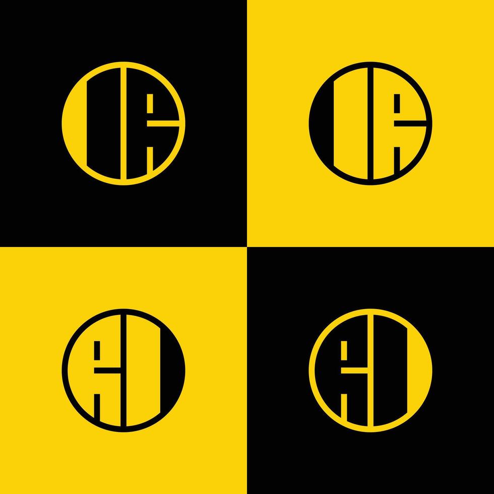 Simple IR and RI Letters Circle Logo Set, suitable for business with IR and RI initials vector