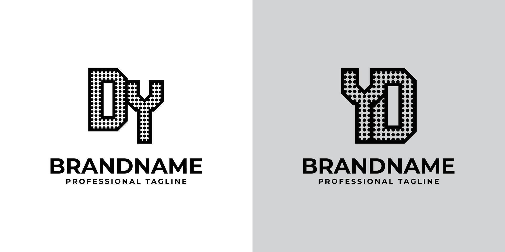 Letters DY and YD Dot Monogram Logo, Suitable for business with DY or YD initials vector