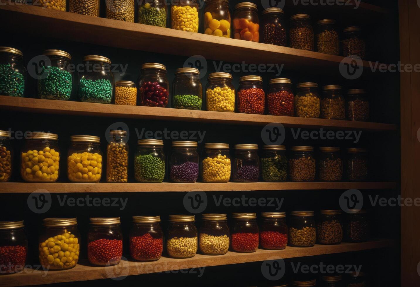 AI Generated A man takes a selfie in a spice shop, with shelves of colorful spices behind him. The shop is vibrant and full of variety. photo