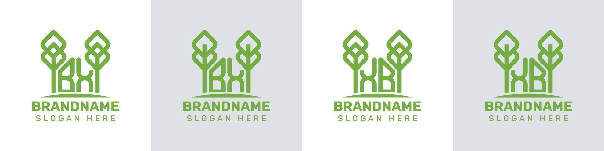 Letters BX and XB Greenhouse Logo, for business related to plant with BX or XB initials vector