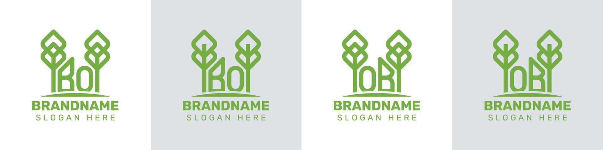 Letters BO and OB Greenhouse Logo, for business related to plant with BO or OB initials vector