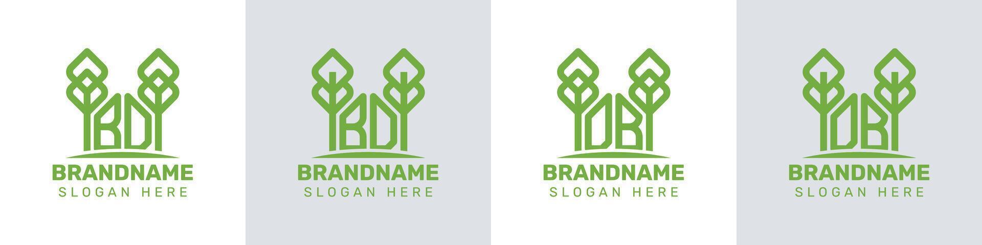 Letters BD and DB Greenhouse Logo, for business related to plant with BD or DB initials vector