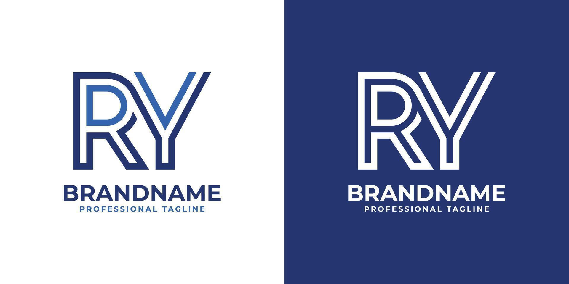 Letters RY Line Monogram Logo, suitable for business with RY or YR initials vector