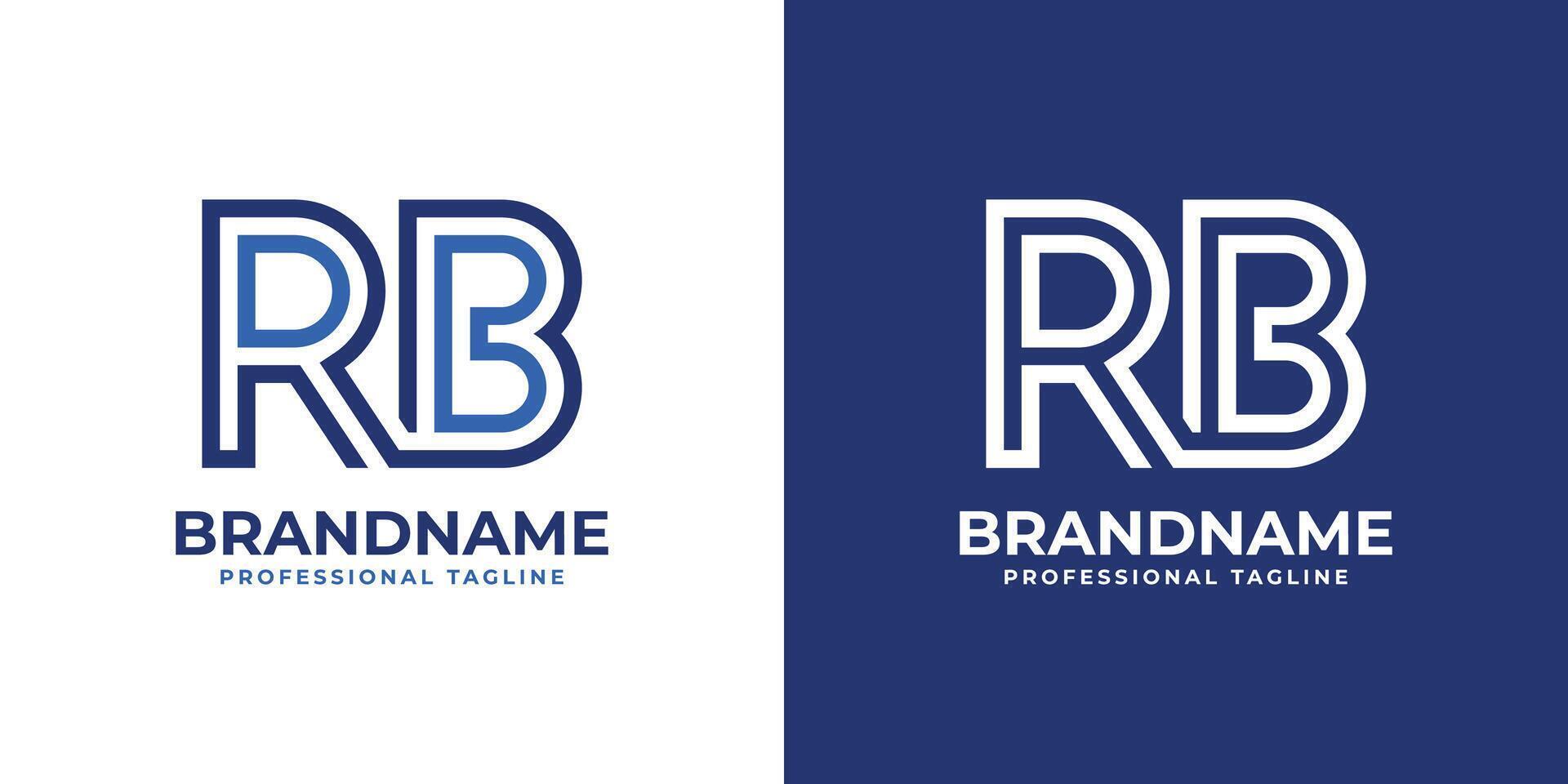 Letters RB Line Monogram Logo, suitable for business with RB or BR initials vector