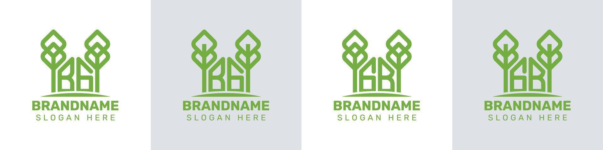 Letters BG and GB Greenhouse Logo, for business related to plant with BG or GB initials vector