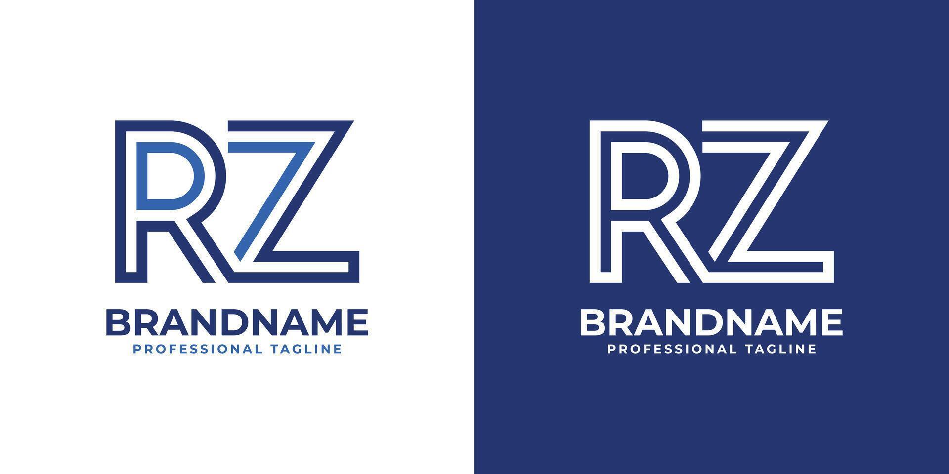 Letters RZ Line Monogram Logo, suitable for business with RZ or ZR initials vector