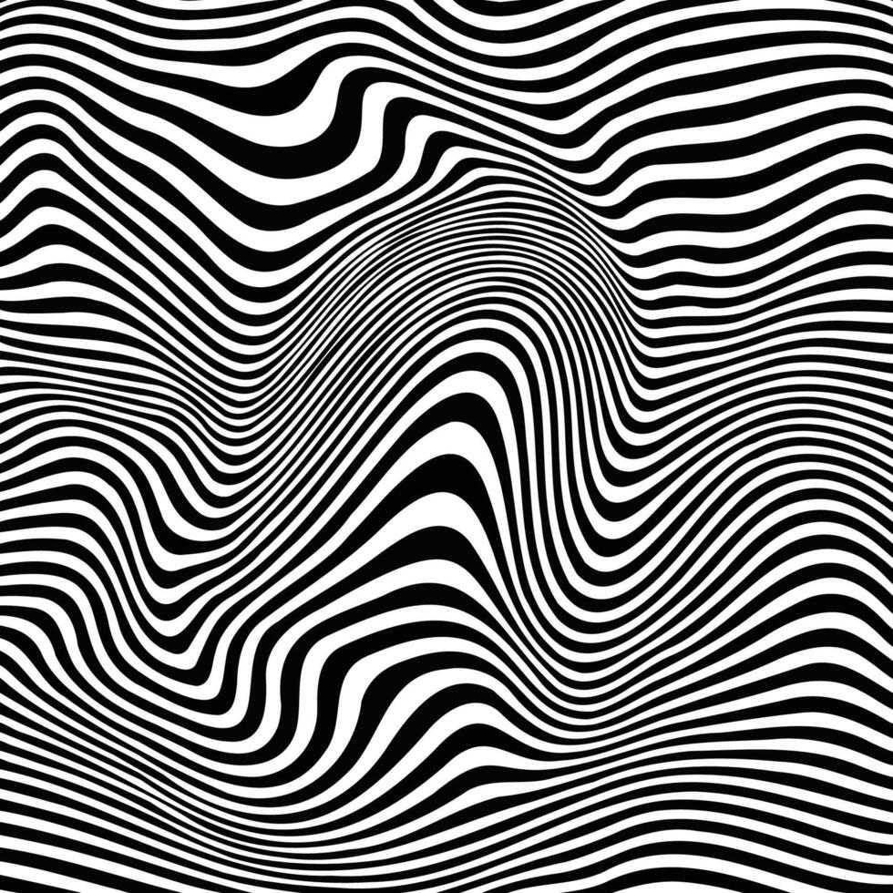 abstract black and white line swirl pattern design vector