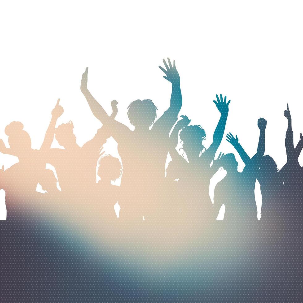 silhouette of a party audience vector