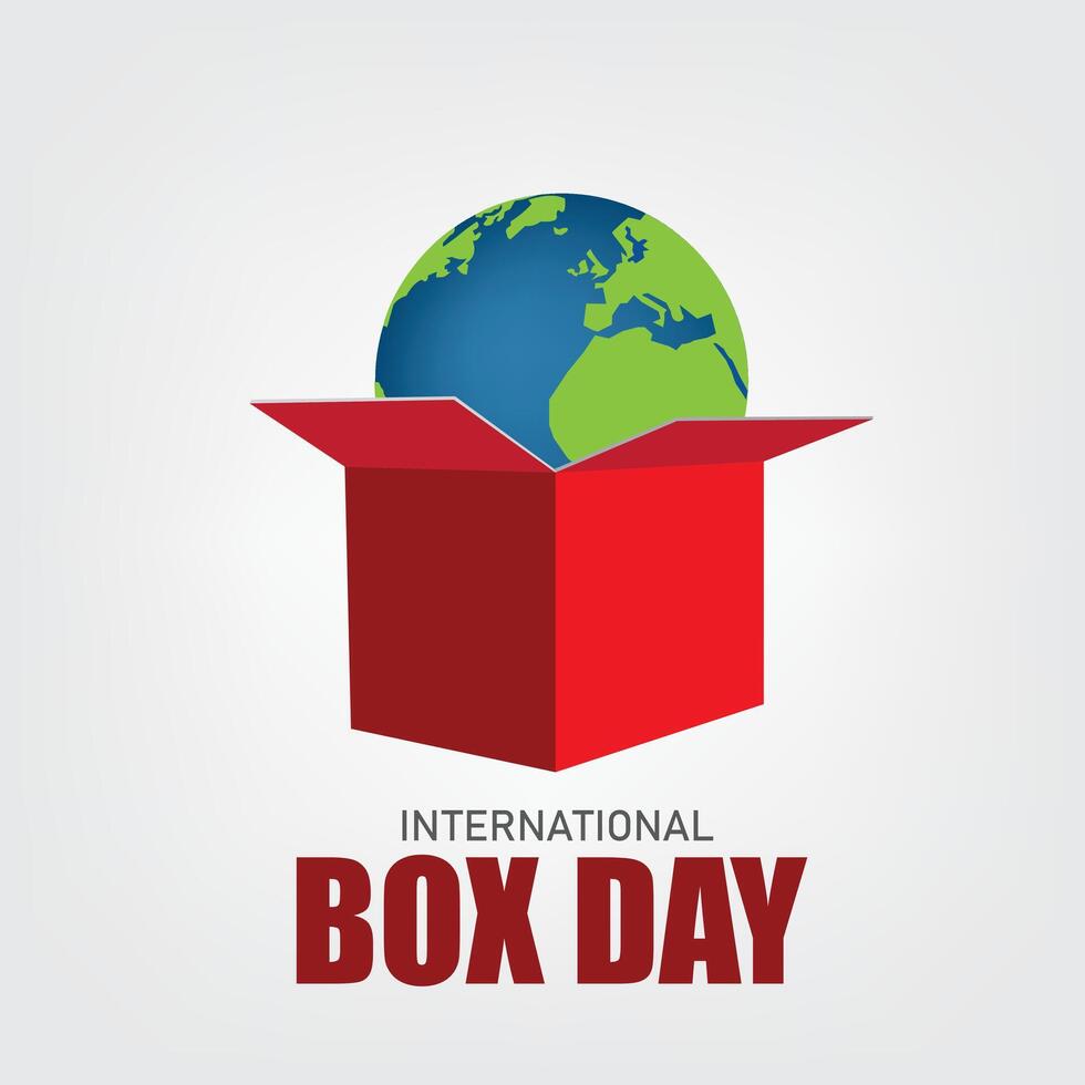 International Box Day vector graphic is great for International Box Day celebrations. flat design. flyer design. flat illustration. Simple and Elegant Design
