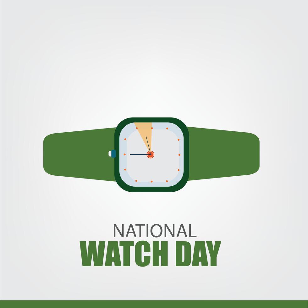 National Watch Day vector graphic is great for National Watch Day celebrations. flat design. flyer design. flat illustration. Simple and Elegant Design