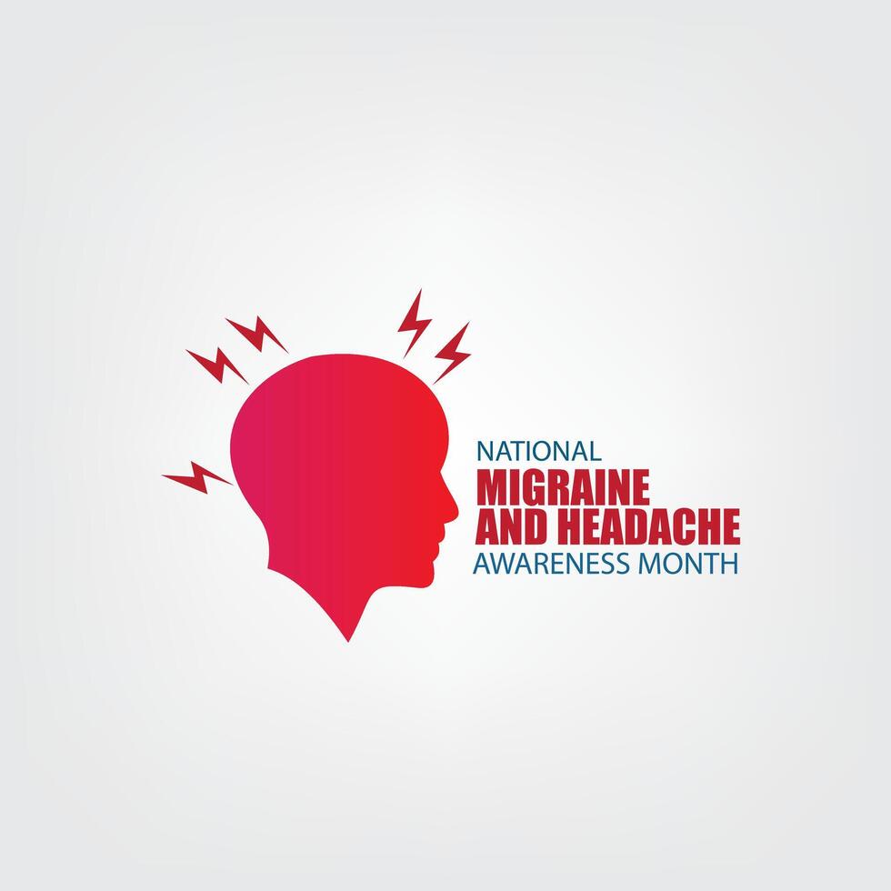 Design Vector National Migraine and Headache Awareness Month. Design Simple and Elegant