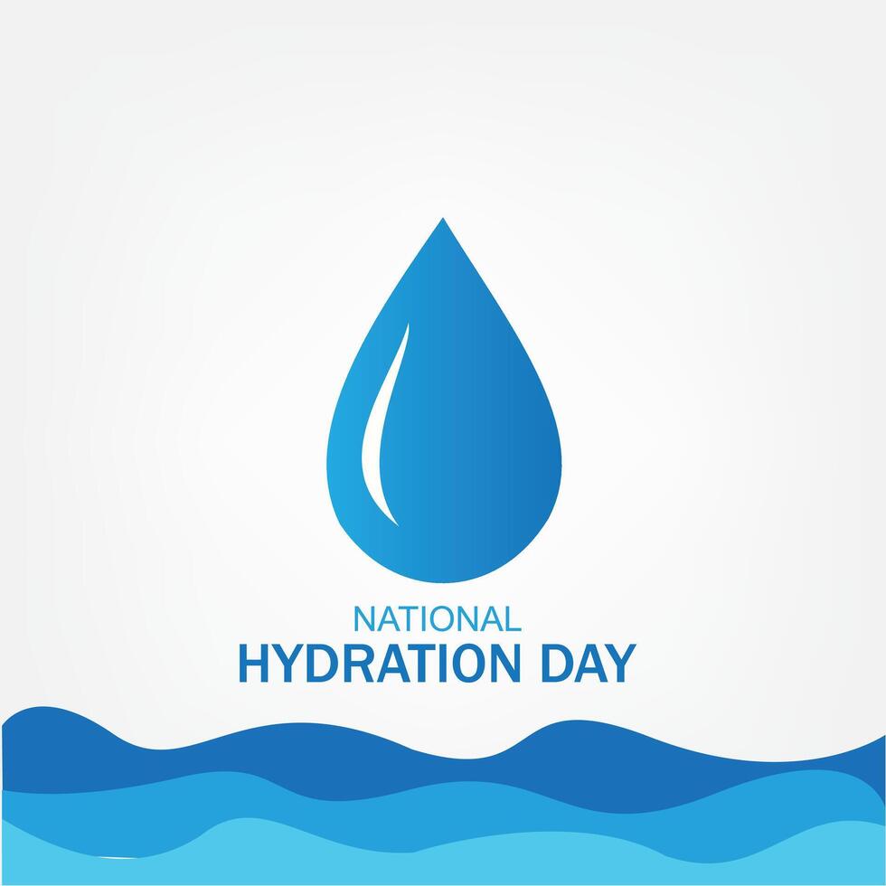 National Hydration Day vector graphic is great for National Hydration Day celebrations. flat design. flyer design. flat illustration. Simple and Elegant Design