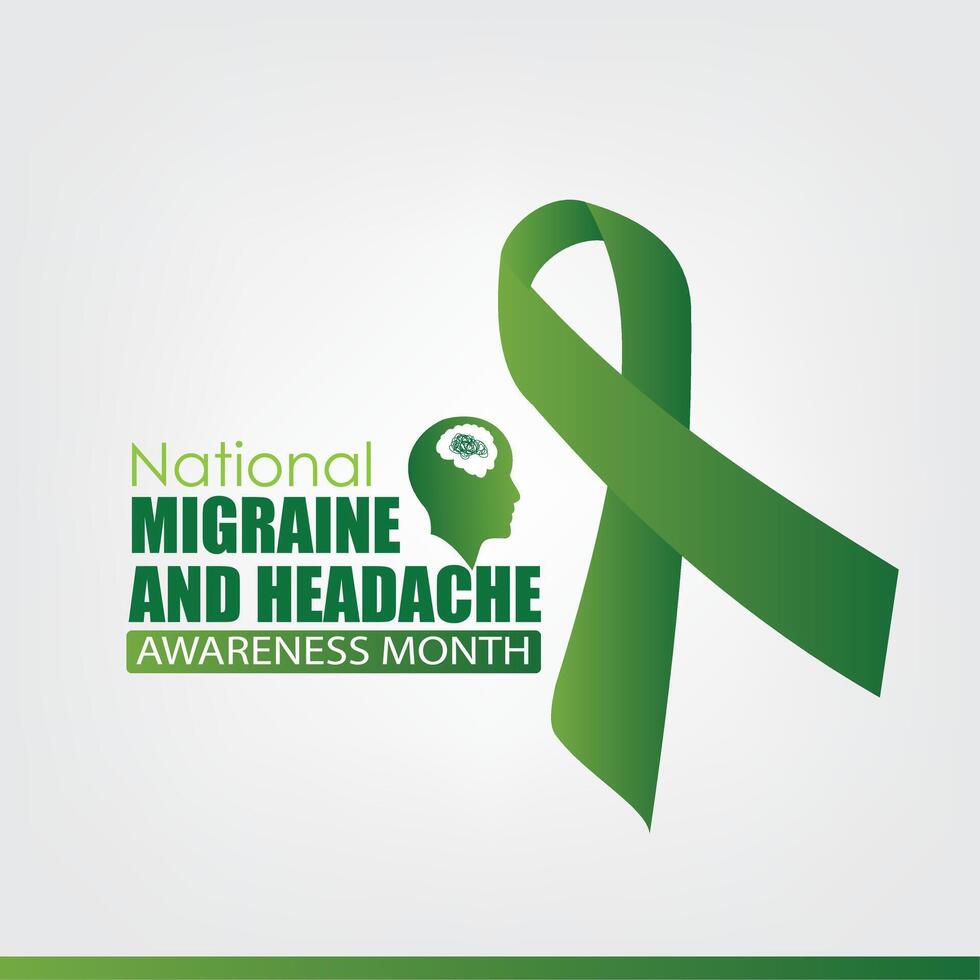 Design Vector National Migraine and Headache Awareness Month. Design Simple and Elegant