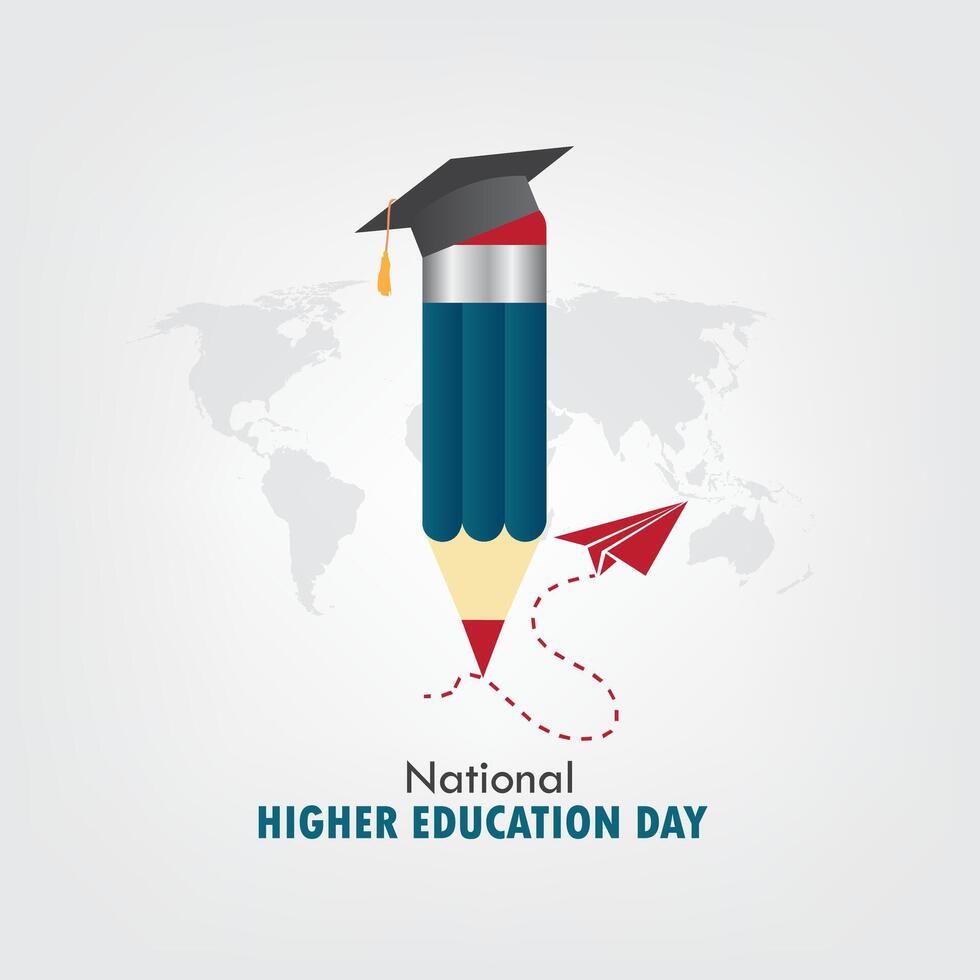 National Higher Education Day vector graphic is great for National Higher Education Day celebrations. flat design. flyer design. flat illustration. Simple and Elegant Design