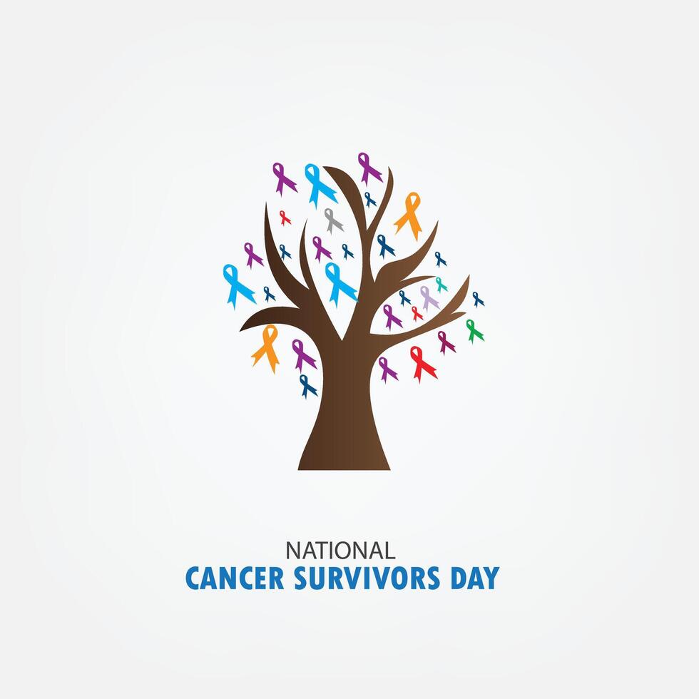 National Cancer Survivors Day vector graphic is great for National Cancer Survivors Day celebrations. flat design. flyer design. flat illustration. Simple and Elegant Design