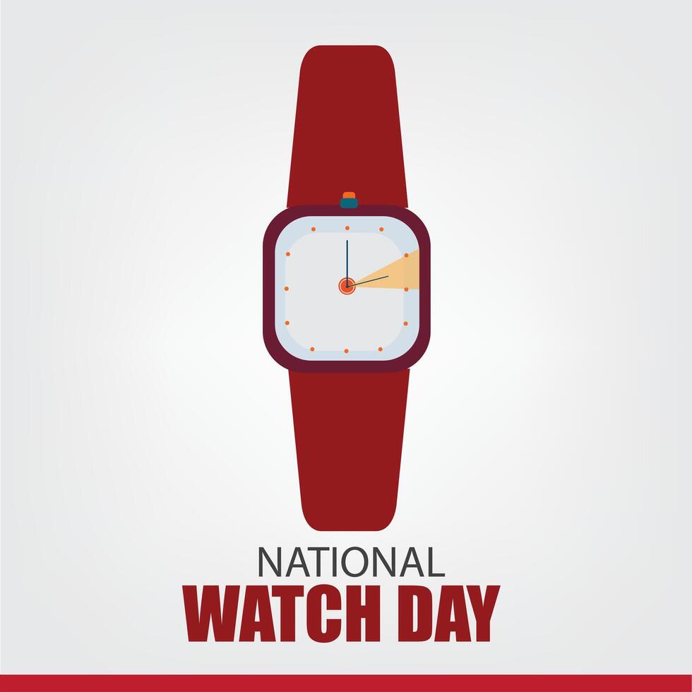 National Watch Day vector graphic is great for National Watch Day celebrations. flat design. flyer design. flat illustration. Simple and Elegant Design