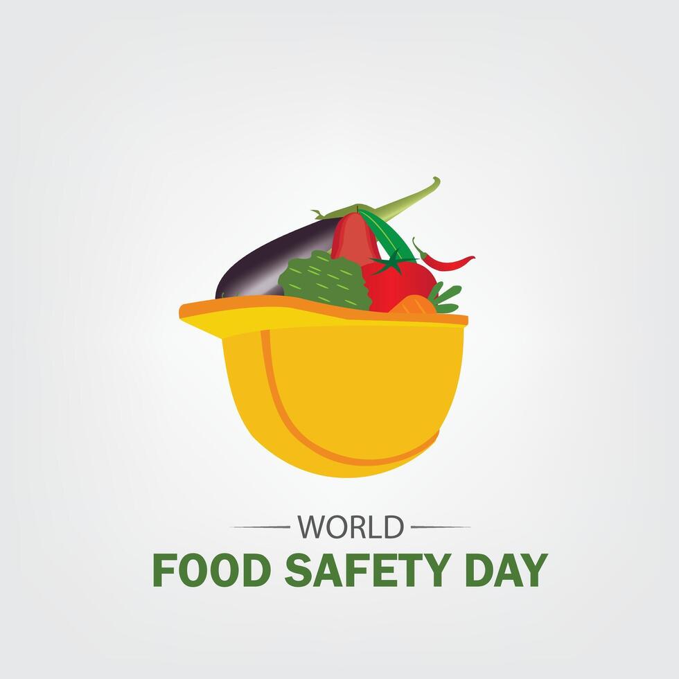 World Food Safety Day vector graphic is great for World Food Safety Day celebrations. flat design. flyer design. flat illustration. Simple and Elegant Design