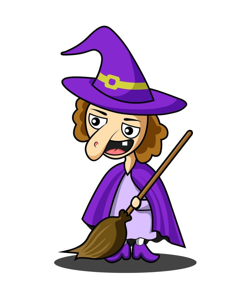 witch catoon halloween vector