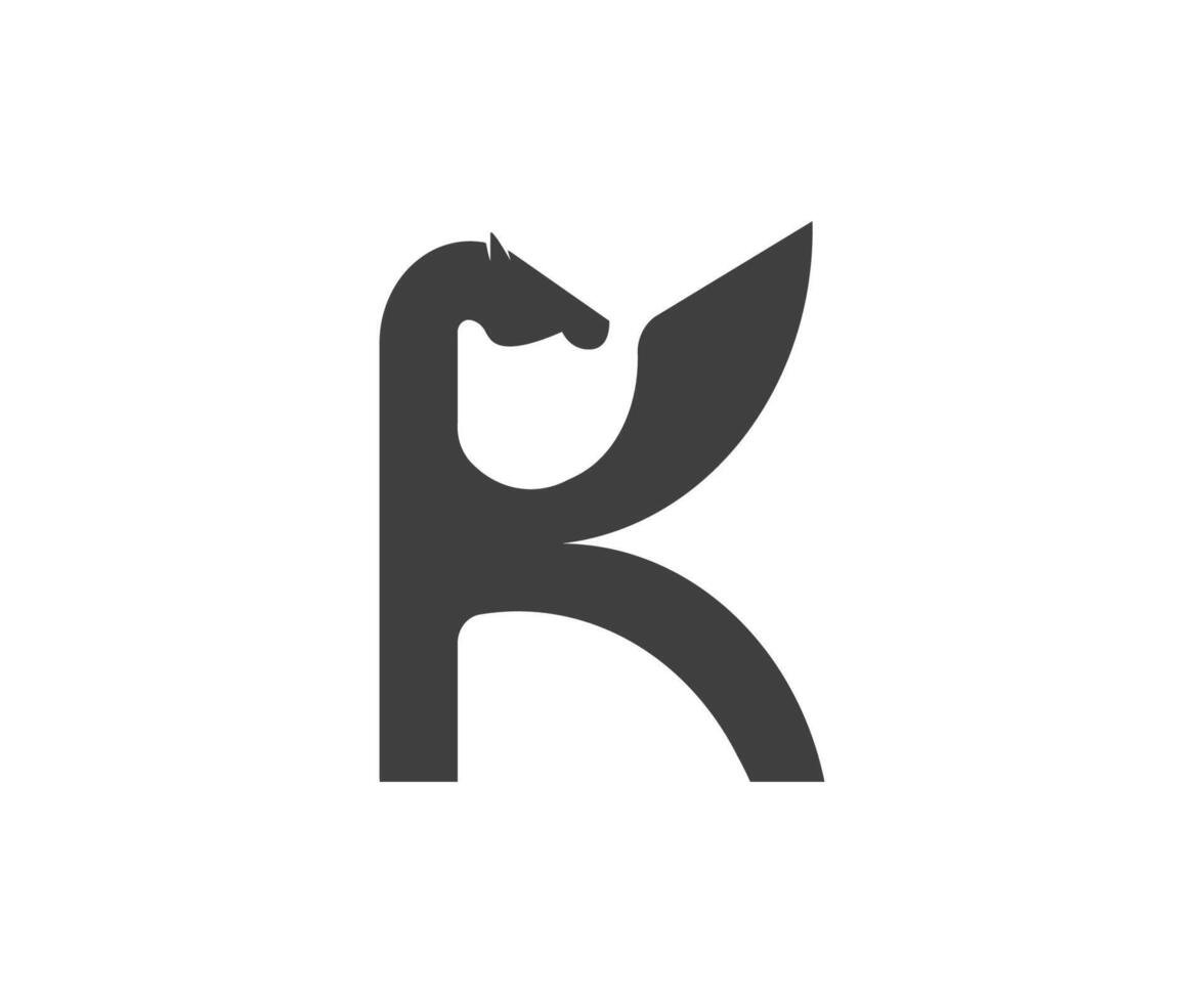 letter K pegasus Logo vector