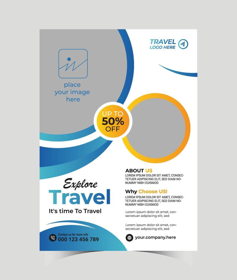 Vector holiday vacation travel flyer explore the world poster template