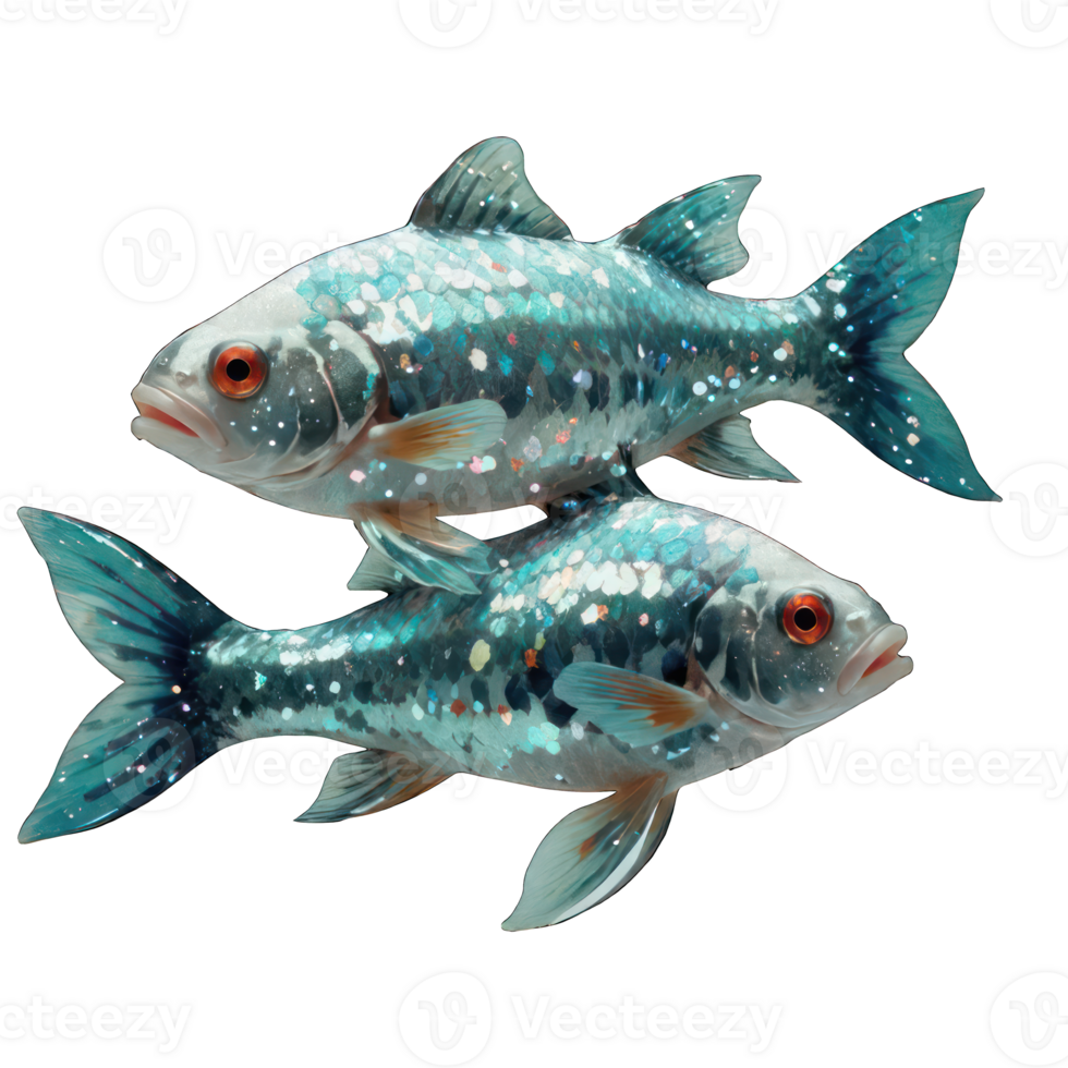 ai generiert Fische Tierkreis Zeichen auf ein transparent Hintergrund, Abstraktion abstrakt Magie runden Rahmen ai Generation png