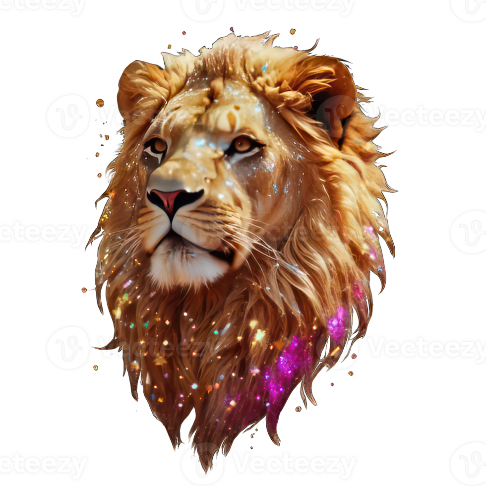 AI generated Leo zodiac sign on a transparent background, abstraction Abstract magic round frame AI generation png