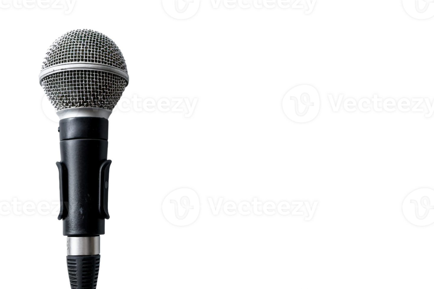 AI generated Stylish Microphone On Transparent Background. png