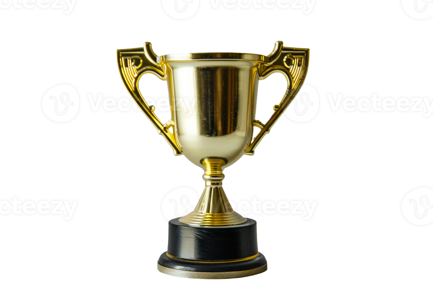 AI generated Golden Trophy On Transparent Background. png