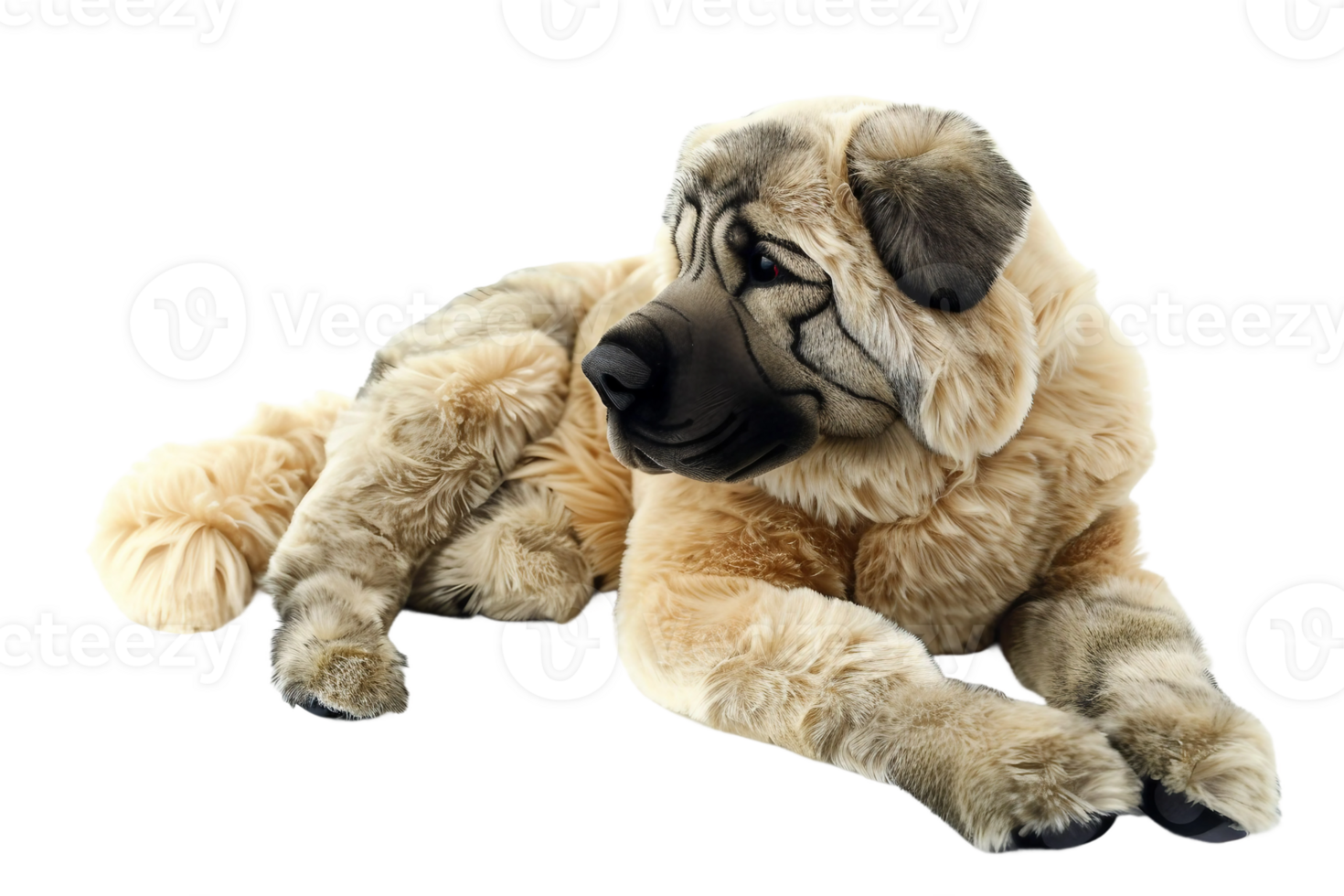 AI generated Plush Anatolian Dog On Transparent Background. png