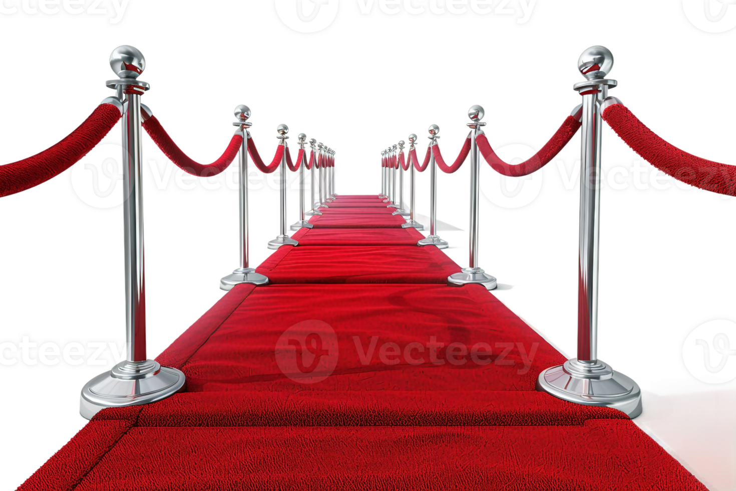 AI generated Red Carpet Railing On Transparent Background. png