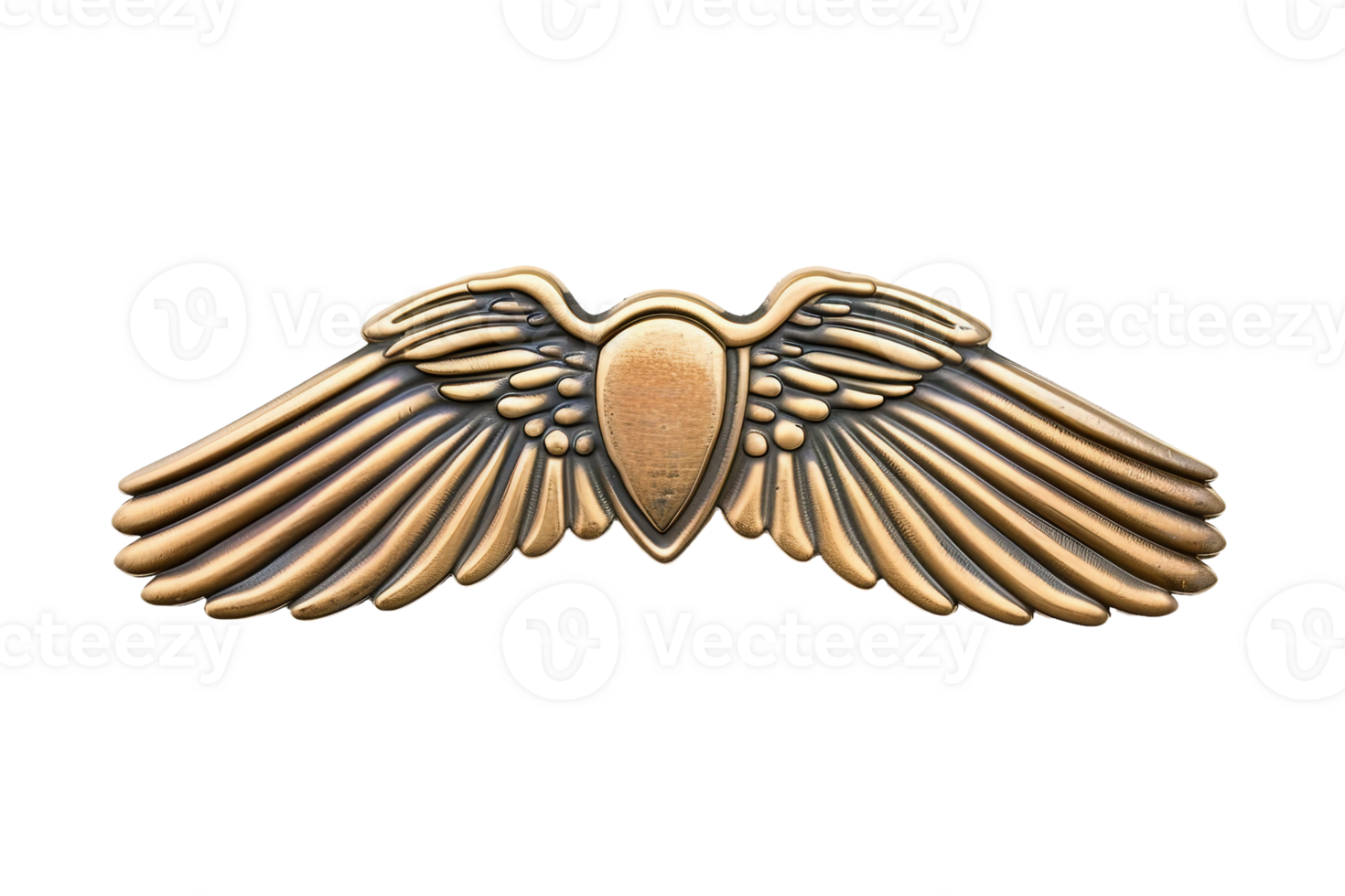 AI generated Aviator Wings Pin On Transparent Background. png