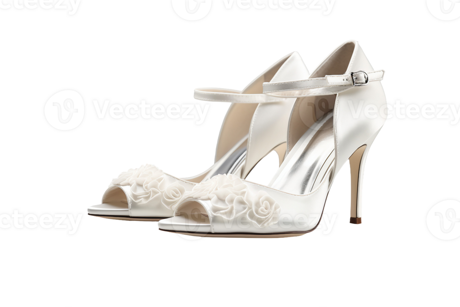 AI generated Elegant White Heels on transparent background. png