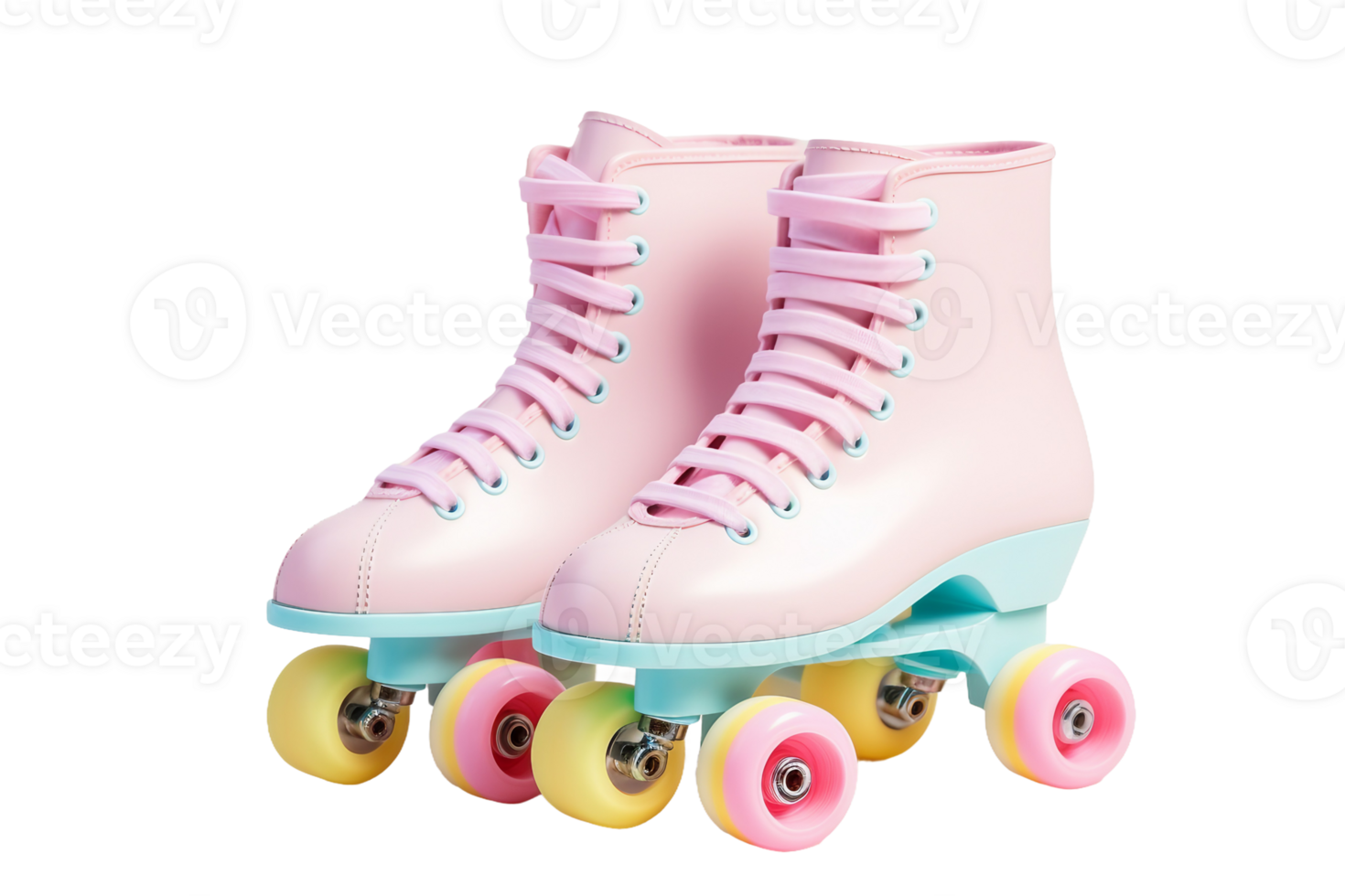 AI generated Roller Skates in Soft Hues on transparent background. png