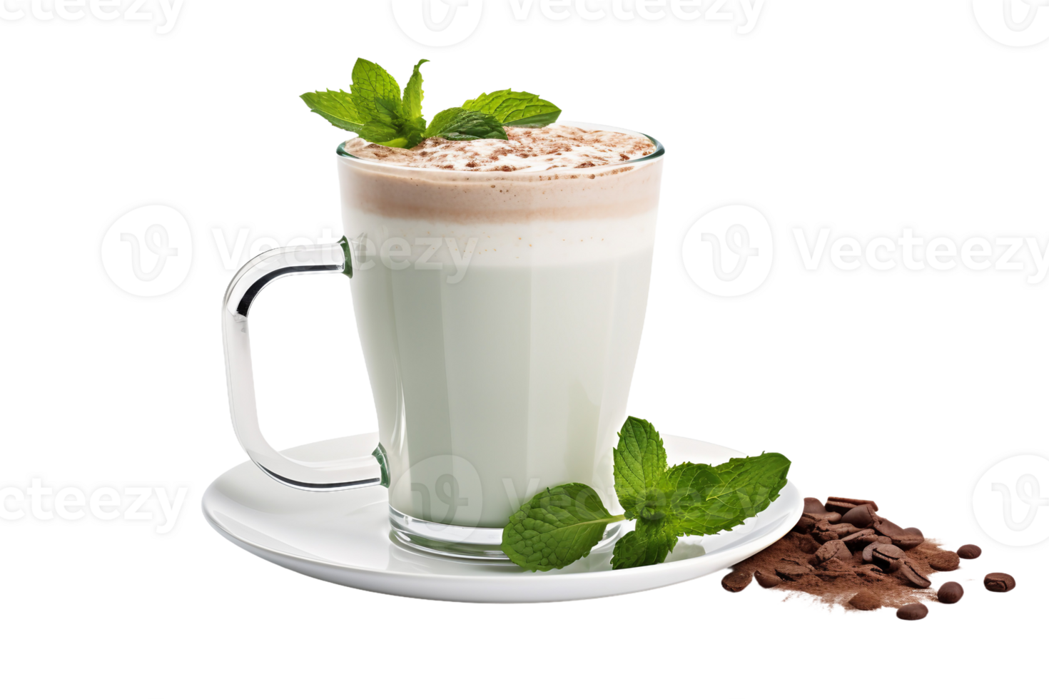 AI generated Chronicles of Mocha Mint Bliss On Transparent Background. png