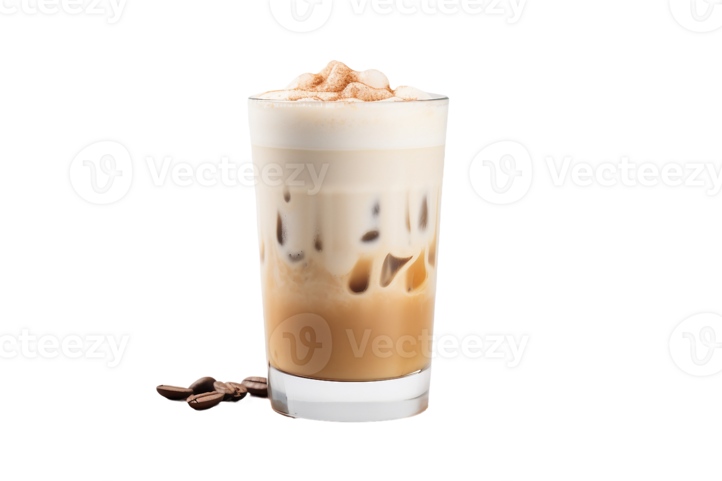 AI generated Vanilla Bean Latte On Transparent Background. png